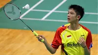 Tunggal putra Indonesia, Muhammad Bayu Pangisthu, merasa diuntungkan dengan status Xue Song, lawan yang akan dihadapinya pada babak 16 besar Swiss Terbuka Grand Prix Gold, Kamis (17/3/2016). (PB Djarum)
