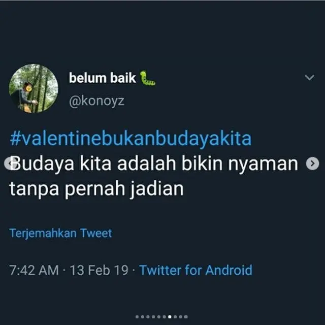 Valentine bukan budaya kita (foto: Twitter/@konoyz)