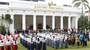 Suasana upacara Hari Lahir Pancasila yang dipimpin oleh Presiden Jokowi di Gedung Pancasila, Jakarta, Kamis (1/6). Tema dari upacara ini adalah 'Saya Indonesia, Saya Pancasila'. (Liputan6.com/Angga Yuniar)