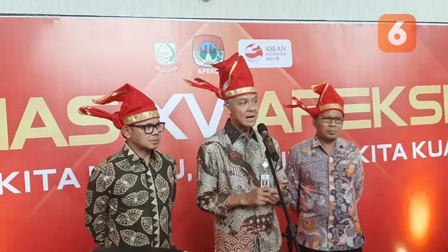 Ganjar Pranowo hadir dalam Rakernas Apeksi di Makassar (Liputan6.com/Fauzan)