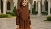 Model Gamis Syari Set Khimar Instan, Cocok untuk Ibadah ke Tanah Suci