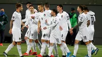 Timnas Italia menang dua gol tanpa balas atas Lithuania pada laga ketiga Grup C kualifikasi Piala Dunia 2022 di LFF Stadium, Kamis (1/4/2021) dini hari WIB. (AP Photo/Mindaugas Kulbis)