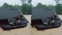 Banjir merendam Kota Serang akibat hujan deras yang turun sejak Senin malam (28/2/2022) hingga hari ini. (Liputan6.com/ Yandhi Deslatama)