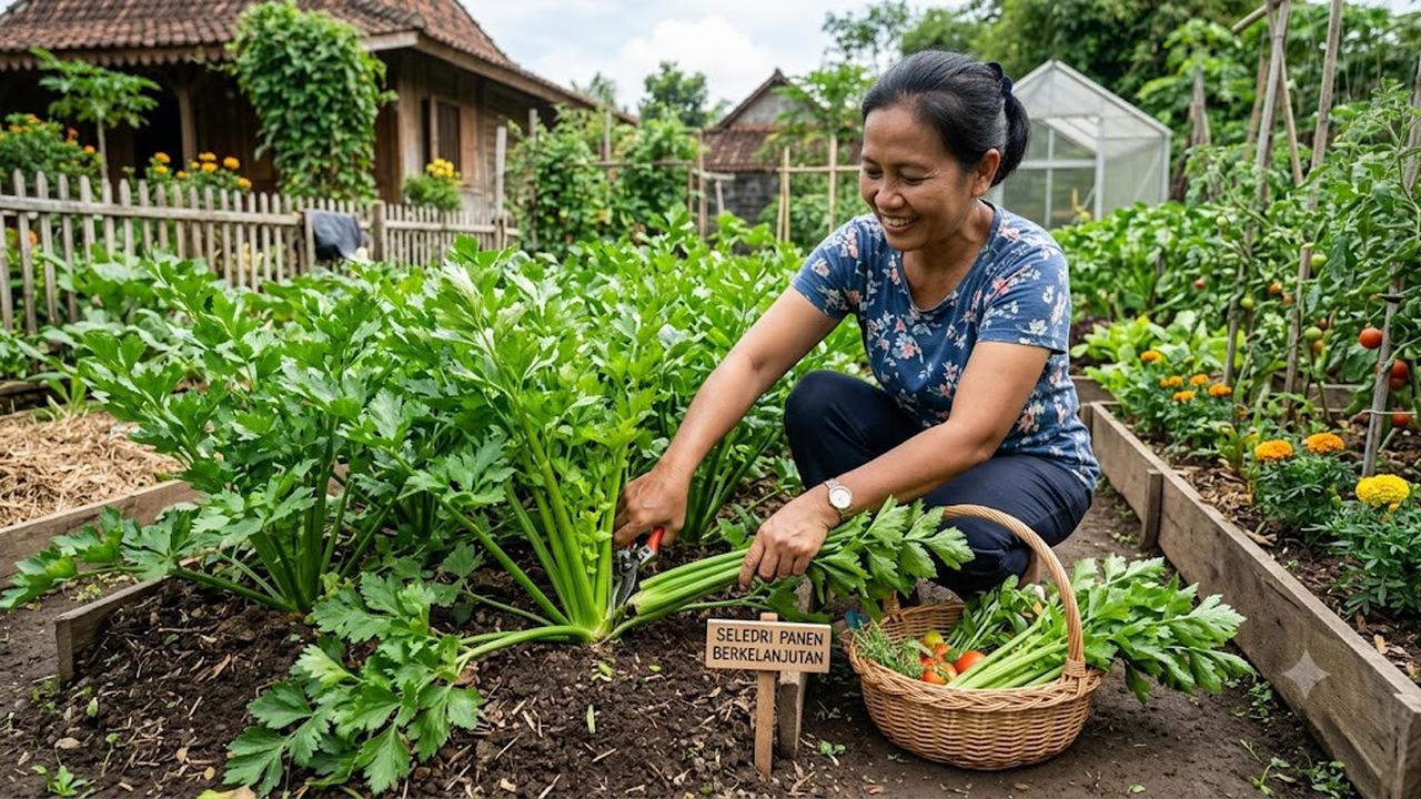 Cara Memanen Seledri Tanpa Mencabut Akar/ AI Generated