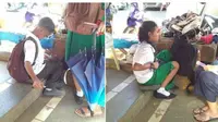 Demi Bisa Makan Siang di Sekolah, Dua Bocah Ini Rela Jadi Tukang Jahit Sepatu