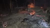 Penampakan rumah warga di Desa Oelbanu, Kecamatan Amfoang Selatan, Kabupaten Kupang, NTT, yang ludes terbakar mengakibatkan dua anak meninggal dunia. (Liputan6.com/ Ola Keda)