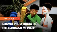 Demam Piala Dunia 2022 di Qatar menjalar sampai ke Kotamobagu, Sulawesi Utara. Warga melakukan konvoi keliling kota, sambil membawa bendera dan berbagai atribut tim peserta piala dunia.