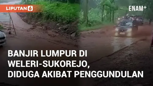 VIDEO: Banjir Lumpur di Jalan Weleri-Sukorejo, Diduga Akibat Penggundulan Hutan
