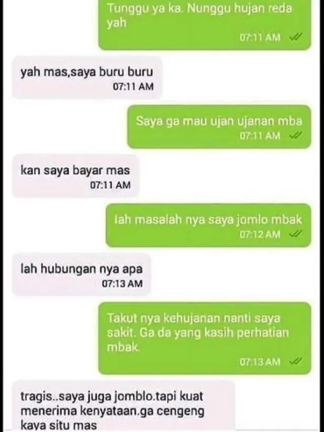 7 Chat Absurd Driver Ojek Online dan Penumpang, Bikin Mesem-Mesem