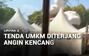 Tenda UMKM Diterjang Angin Kencang