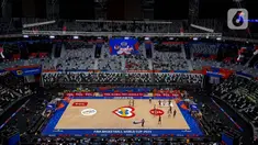 Indonesia dipercaya oleh FIBA untuk menjadi tuan rumah Piala Dunia Basket 2023 yang digelar di Indonesia Arena, Kompleks Gelora Bung Karno, Jakarta pada 25 Agustus sampai 3 September 2023. (Liputan6.com/Helmi Fithriansyah)