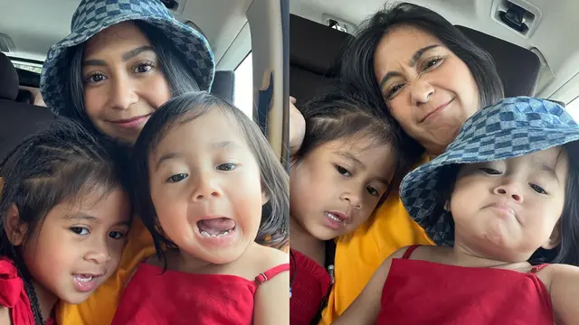Potret Caca Tengker Bersama Dua Putrinya
