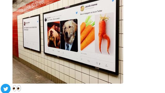 Twit Dipajang di Stasiun Kereta Amerika