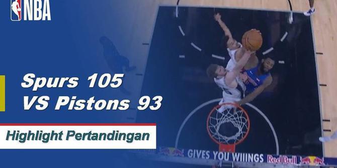 Cuplikan Pertandingan NBA : Spurs 105 vs Pistons 93