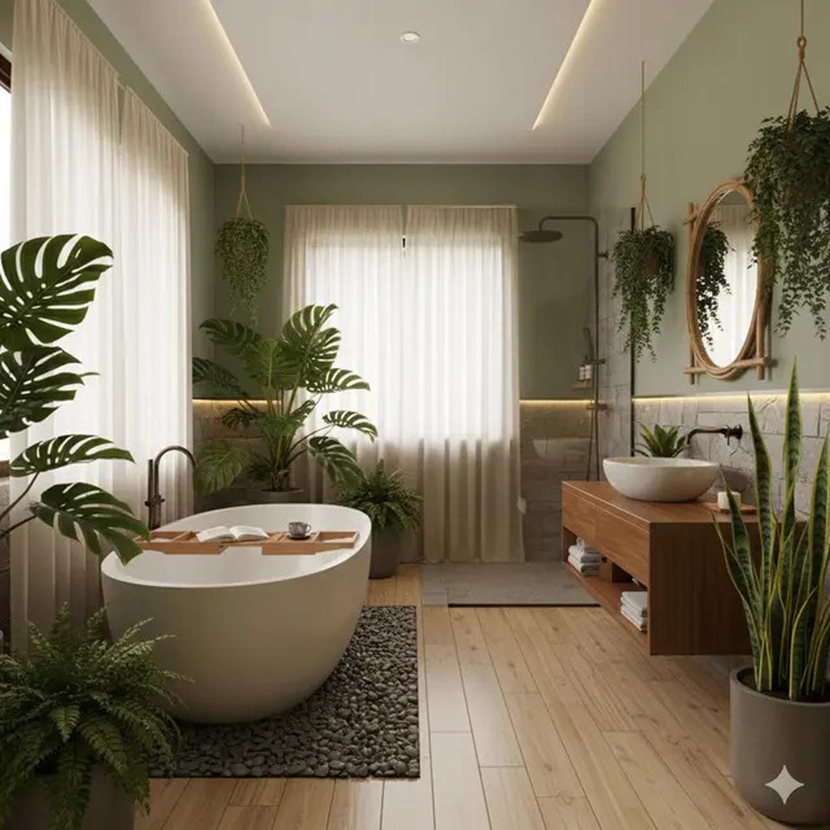 8 Inspirasi Kamar Mandi Konsep Alam 2025, Tren Desain Natural yang Bikin Rileks