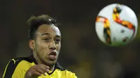 Penyerang Borussia Dortmund,  Pierre-Emerick Aubameyang, masuk radar bidikan Manchester United pada bursa transfer Januari 2016. (Reuters/