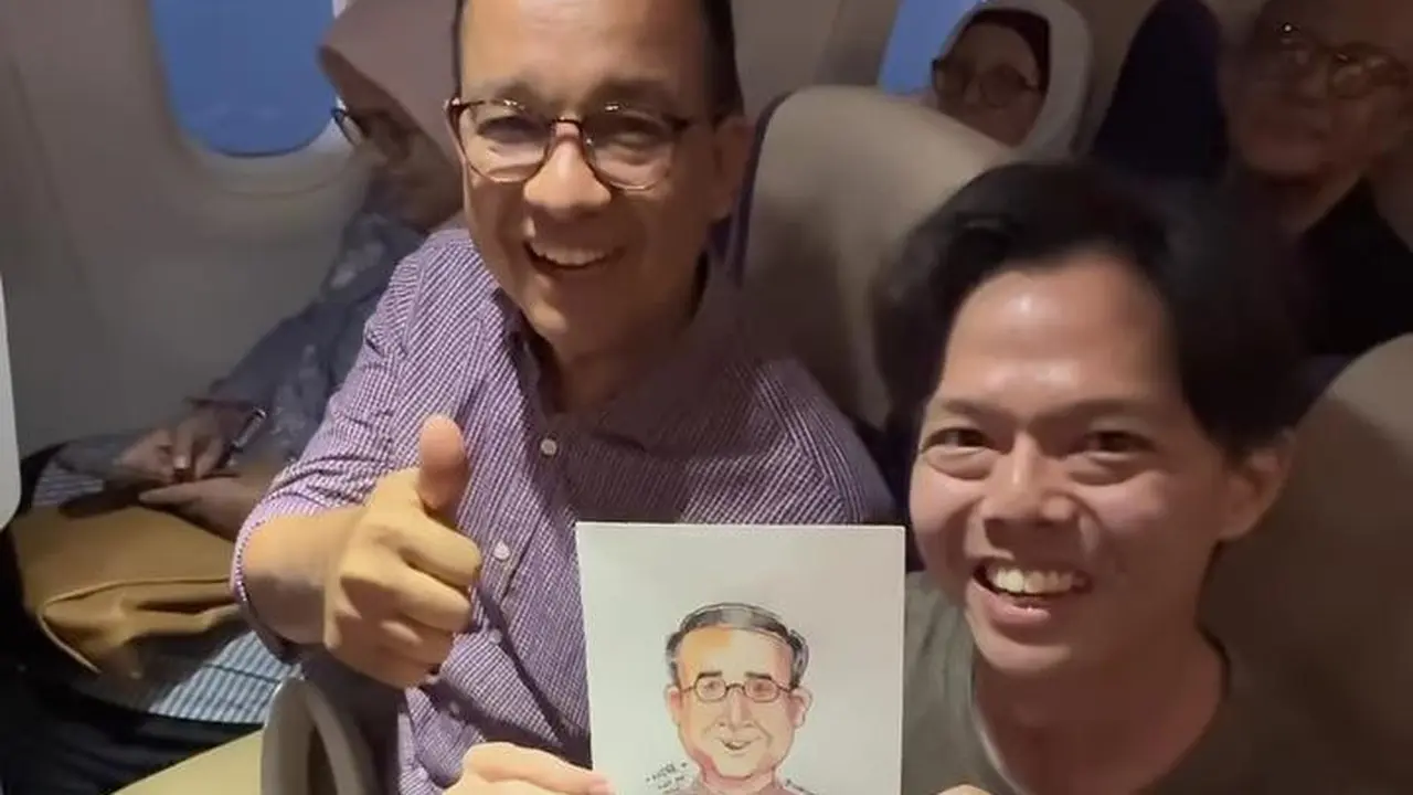 Potret Andre dan Anies Baswedan di Pesawat