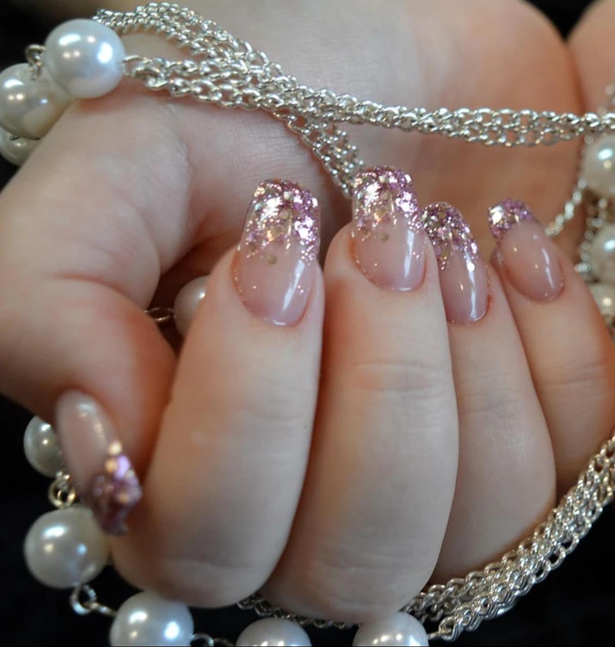 Glitter French Tip Nail Art