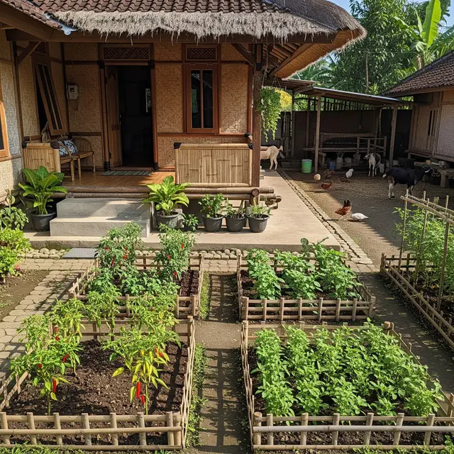 9 Desain Halaman Rumah Desa Dekat Ternak Tetap Estetik