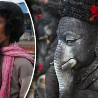 Pria ini memiliki belalai di wajahnya. Hal tersebutlah yang membuatnya dianggap reinkarnasi Dewa Ganesha.