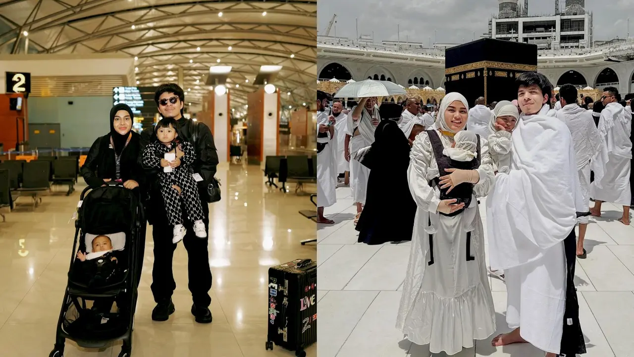 Gaya Kompak Keluarga Atta Halilintar dan Aurel Hermansyah Jalani Umrah di 10 Terakhir Ramadan