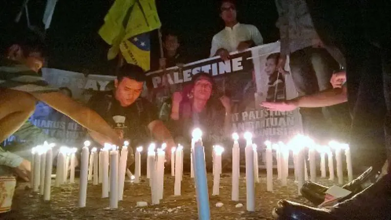 Gabungan Mahasiswa Sumsel Sholat Gaib untuk Palestina