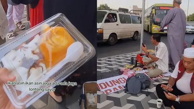 Jemaah haji asal Indonesia saat cari sarapan di jajanan kaki lima dekat hotel. (Dok: TikTok @vitamutiaragajahaera )