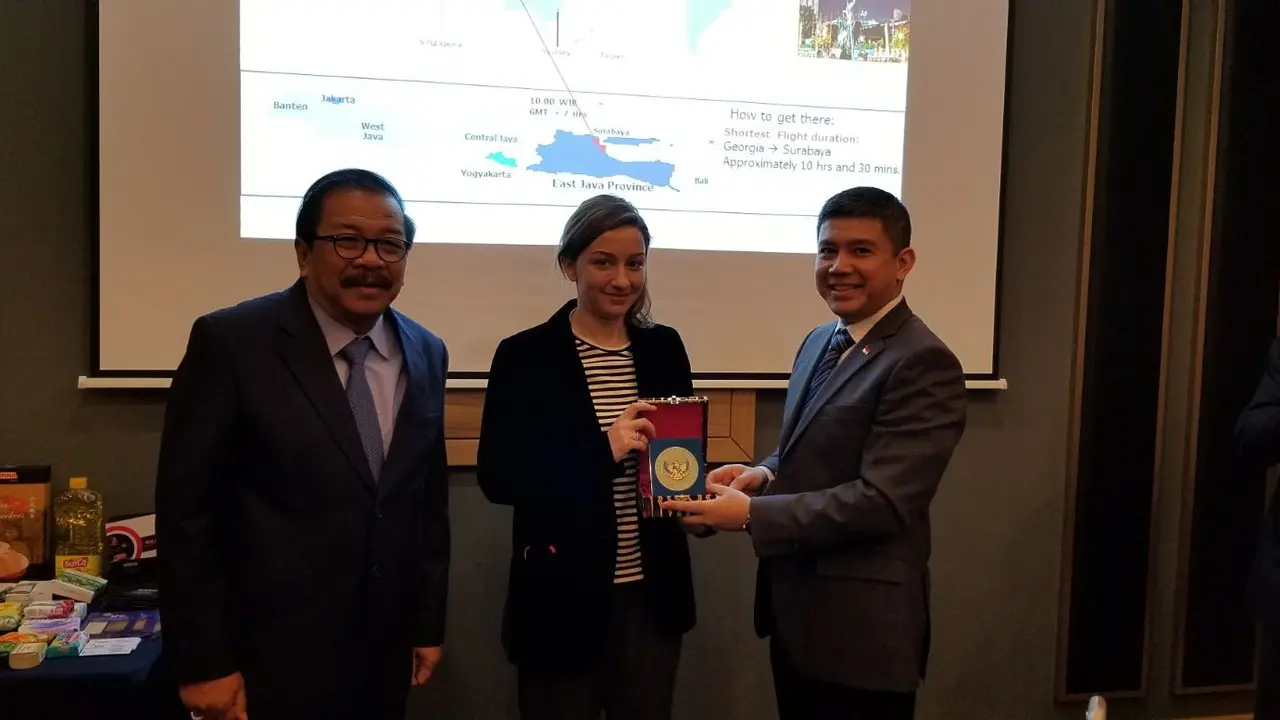 Duta Besar RI untuk Ukraina dan Georgia Yuddy Chrisnandi memfasilitasi acara Forum bisnis antara pemerintah Georgia dengan Pemerinta Jawa Timur (Istimewa)