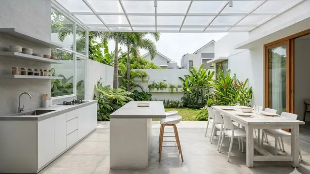 Dapur Minimalis dengan Atap Polycarbonate