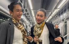 4 Potret Happy Salma dan Ariel Tatum Naik Kereta di Jepang Pakai Outfit Kebaya, Anggun Memesona