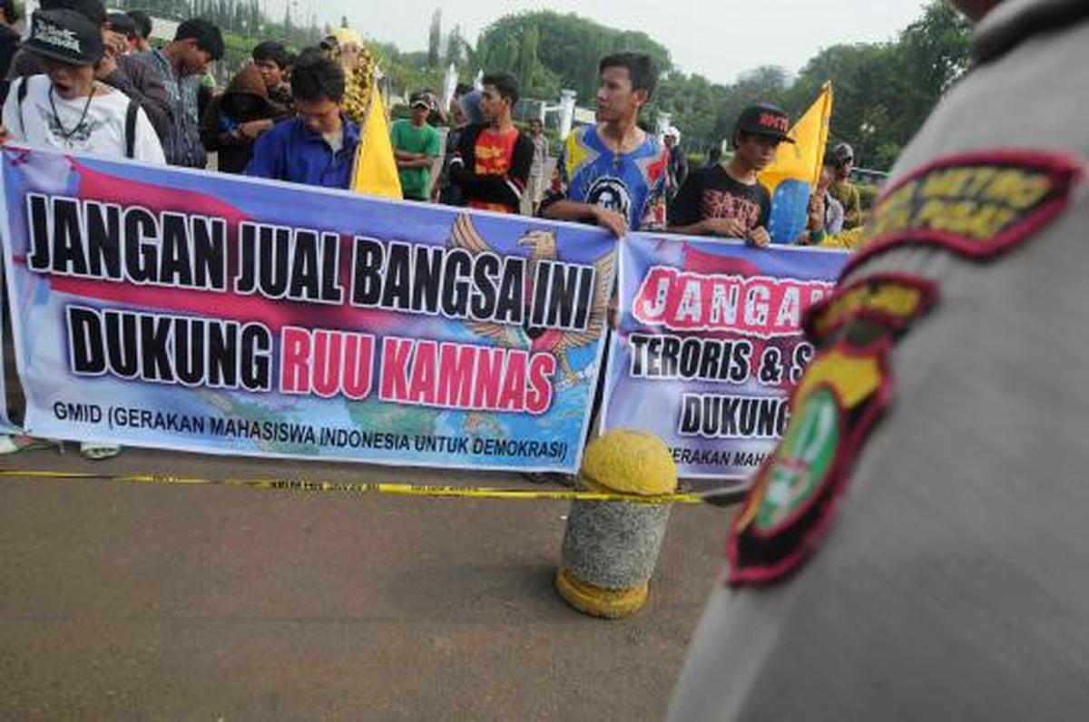 Demo mahasiswa dukung RUU Kamnas