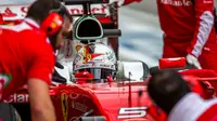 Pebalap Ferrari, Sebastian Vettel, dijatuhi penalti lima grid saat balapan F1 GP Rusia, Minggu (1/5/2016).