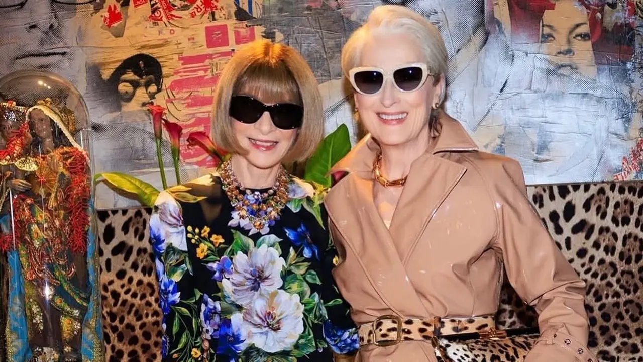 Momen Ikonik Meryl Streep Bertemu Inspirasi The Devil Wears Prada, Anna Wintour di Milan Fashion Week