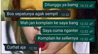 6 Chat Antara Kurir dan Pembeli Ini Saling Curhat, Bikin Senyum (sumber: Twitter/txtdarionlshop)