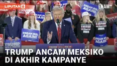 Dalam kampanye di Raleigh, North Carolina, mantan Presiden AS Donald Trump janji akan mengenakan tarif 25% pada impor Meksiko jika negara itu tidak menghentikan arus migran dan narkoba ke AS.