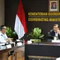 Menteri Koordinator Bidang Kemaritiman dan Investasi, Luhut Binsar Pandjaitan memimpin Rapat Koordinasi Pembayaran Rafaksi Minyak Goreng, Senin (25/3/2024). (Dok Kemenko Marves)