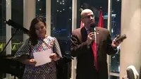 Duta Besar Georgia untuk Indonesia Zurab Aleksidze saat menyampaikan ucapan perpisahan kepada tamu undangan (Liputan6.com/Teddy Tri Setio Berty)