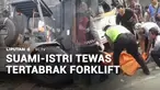 Peristiwa yang menjadi pengingat untuk hati-hati berkendara, meskipun jalanan sepi saat weekend. Pasangan suami istri pedagang sayur, tewas tertabrak kendaraan berat forklift.