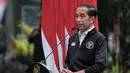 Dalam amanatnya, Presiden RI Joko Widodo berharap kontingen Indonesia mampu menembus 10 besar dalam perolehan medali. (Yasuyoshi CHIBA/AFP)
