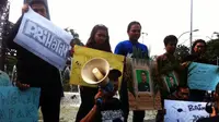 Forum Jurnalis Kota Medan mengutuk pembunuhan kamerawan oleh perompak di perairan Belawan Ujung. (Liputan6.com/Reza Perdana)