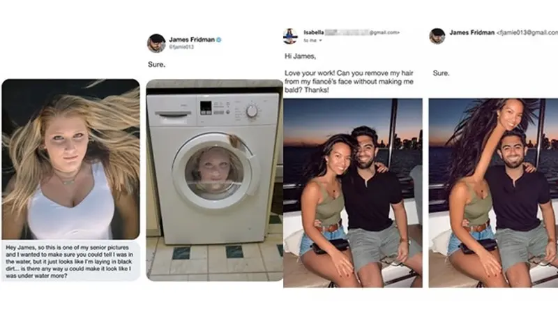 6 Editan Foto Ala James Fridman ke Cewek Ini Bikin Tepuk Jidat, Kocak