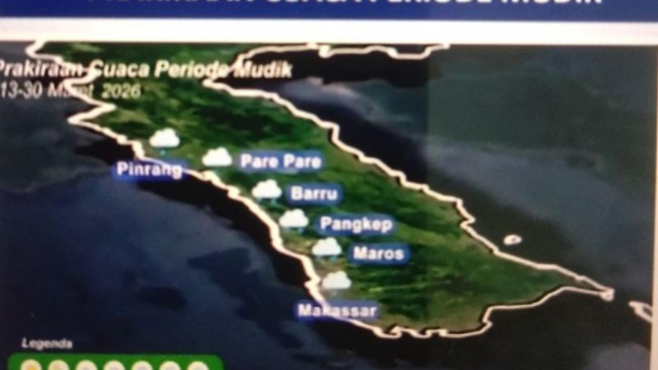 BMKG Prediksi Cuaca Mudik Lebaran Sulsel Didominasi Hujan, Pemudik Diimbau Waspada