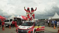 Rifat Sungkar dan navigator M Redwan rebut gelar juara umum di kejurnas Sprint Rally 2021 (istimewa)