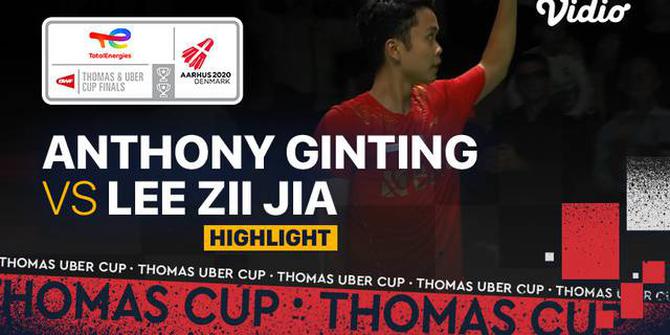 VIDEO Piala Thomas 2020, Anthony Ginting Antar Indonesia Sementara Unggul 1-0 atas Malaysia