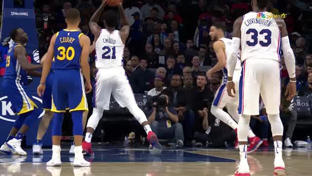 Golden State Warriors mengalahkan Philadelphia 76ers dengan skor 124-116 dalam lanjutan pertandingan NBA 2017-2018.