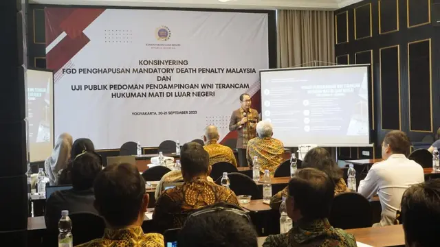 Focus Group Discussion (FGD) Penghapusan Mandatory Death Penalty Malaysia yang digelar Kemlu RI.di Yogyakarta, 21 September 2023. (Dok Kemlu RI)