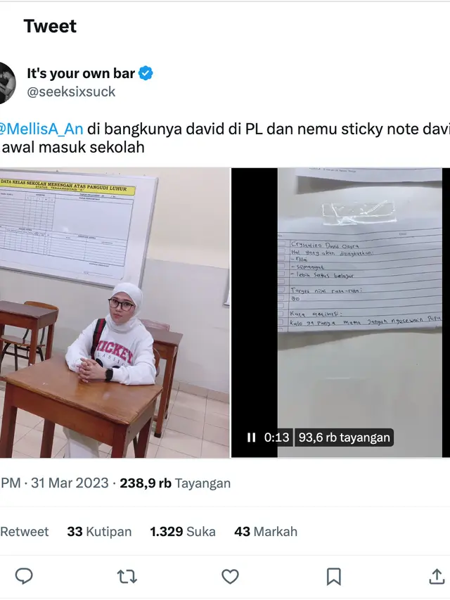 Unggahan ayah David Ozora. (Foto: Dok. Twitter @seeksixsuck)