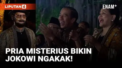 VIDEO: Momen Jokowi Dikejutkan Pria Misterius Berjanggut Palsu