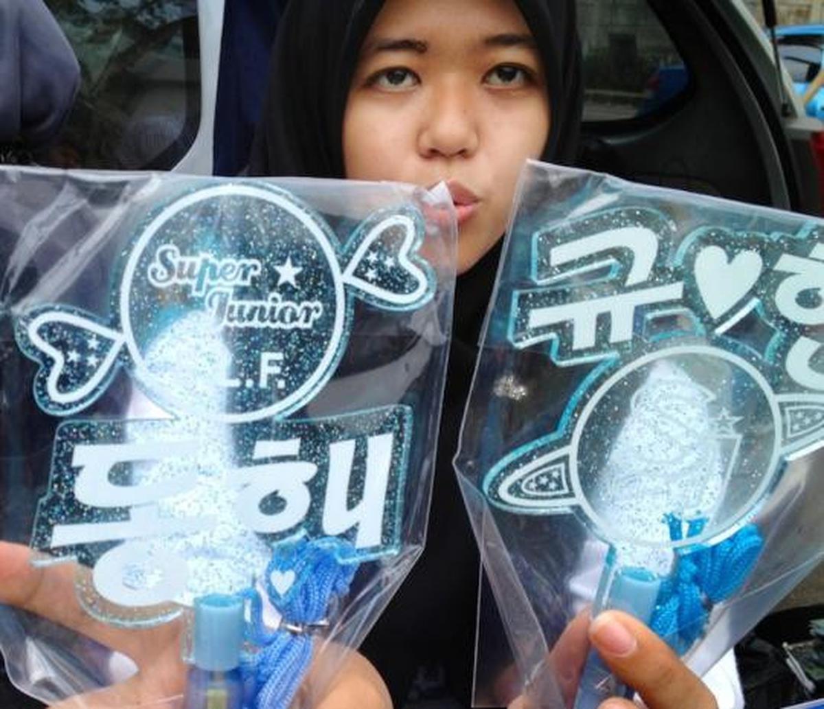Penjagaan pintu masuk konser Super Junior di Indonesia pada hari perta 