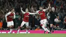 Arsenal menempati peringkat keempat dengan koleksi empat gol hingga pekan kedua Premier League 2017-2018. (AP/Alastair Grant)